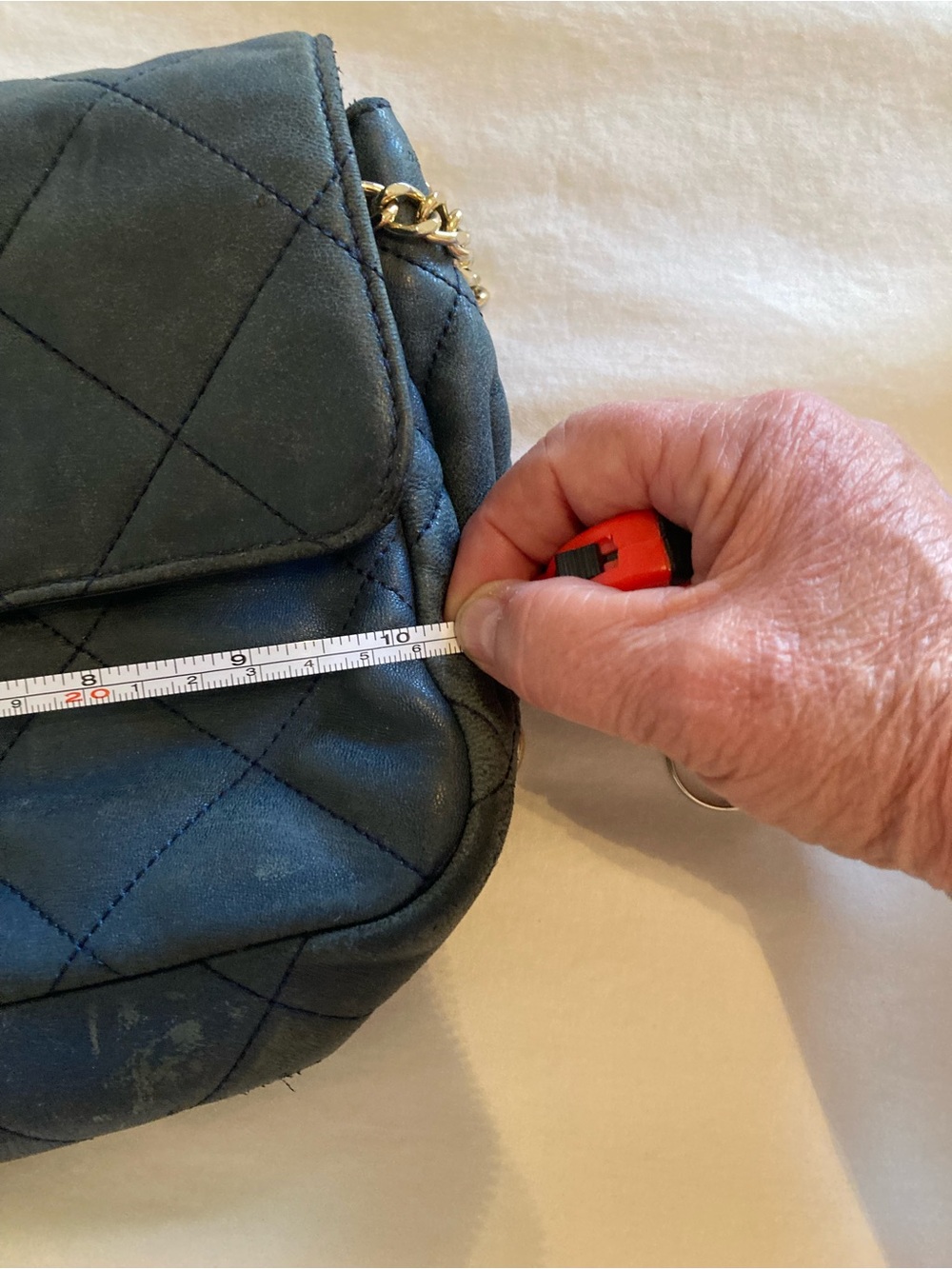 Michael Kors Quilted Navy BlueCrossbody with Gold Chain - Picture 9 of 12